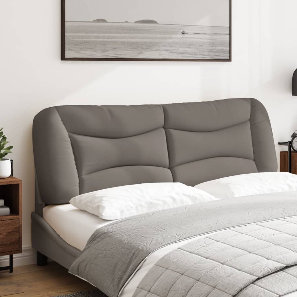 vidaXL Cabecero de cama acolchado tela gris taupé 160 cm