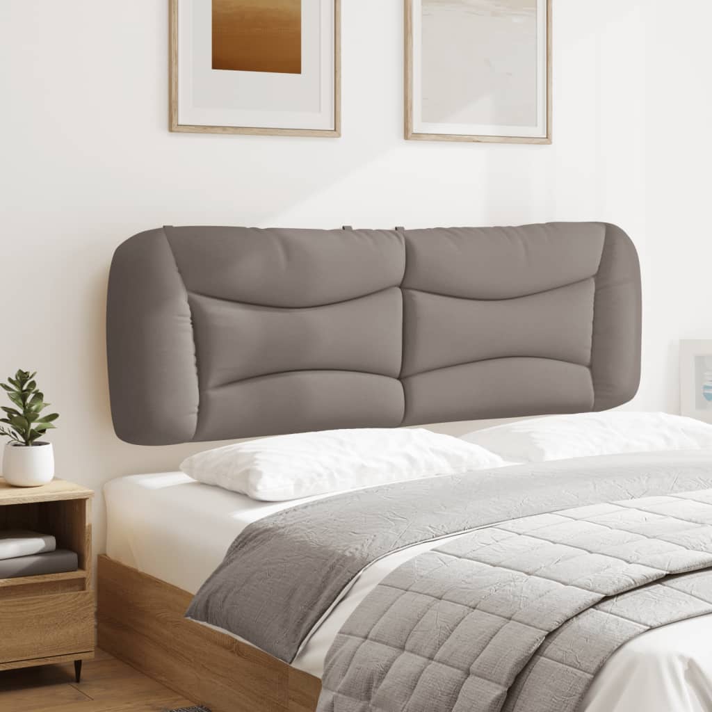 vidaXL Cabecero de cama acolchado tela gris taupé 160 cm