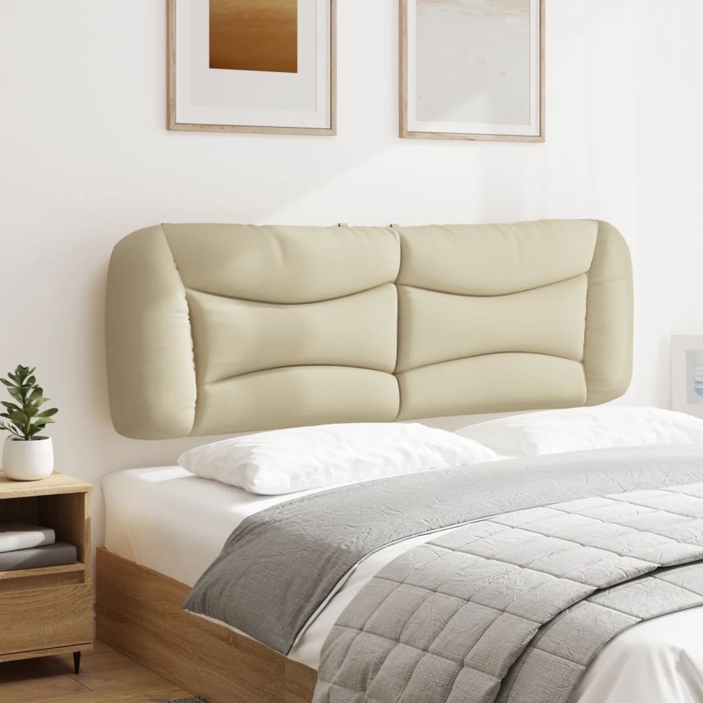 vidaXL Cabecero de cama acolchado tela crema 160 cm