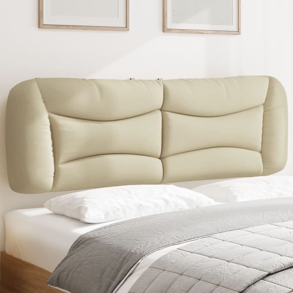 vidaXL Cabecero de cama acolchado tela crema 160 cm