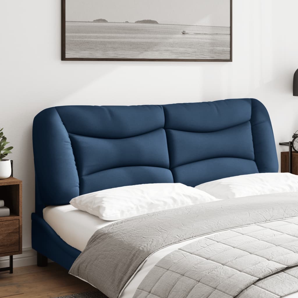 vidaXL Cabecero de cama acolchado tela azul 160 cm