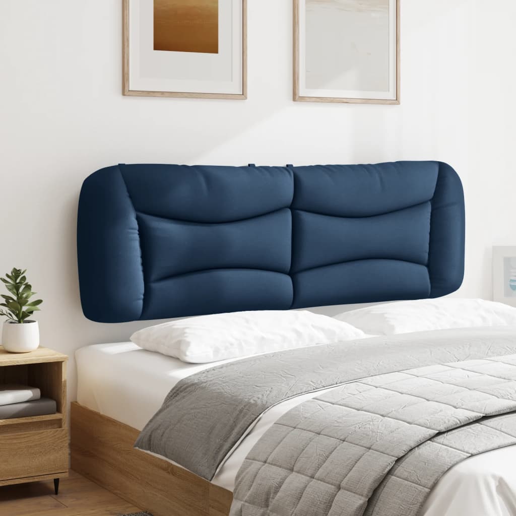 vidaXL Cabecero de cama acolchado tela azul 160 cm