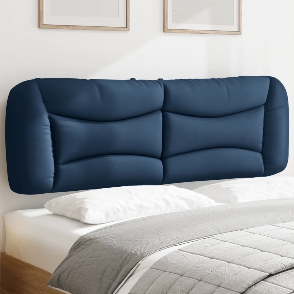 vidaXL Cabecero de cama acolchado tela azul 160 cm