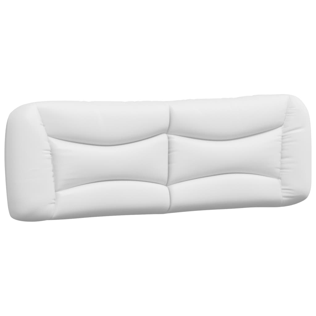 vidaXL Cabecero de cama acolchado cuero sintético blanco 160 cm