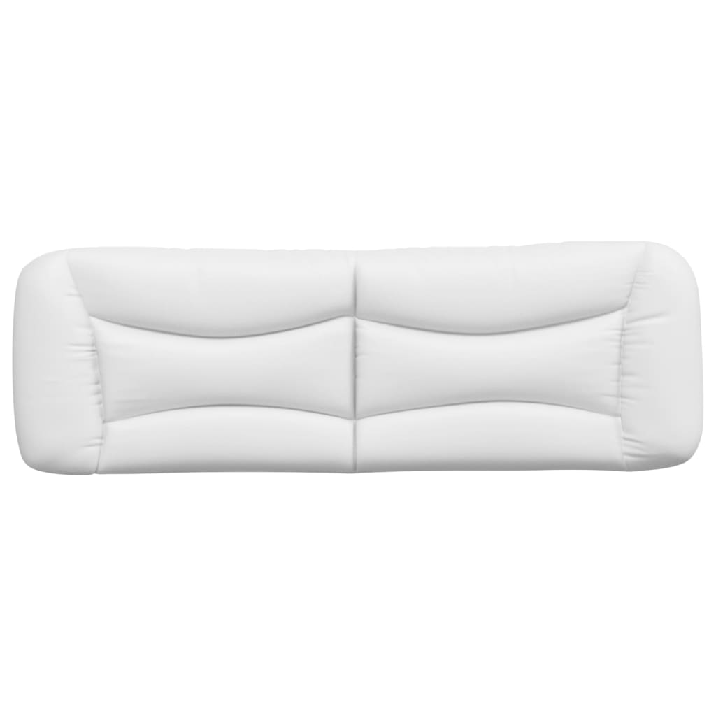 vidaXL Cabecero de cama acolchado cuero sintético blanco 160 cm