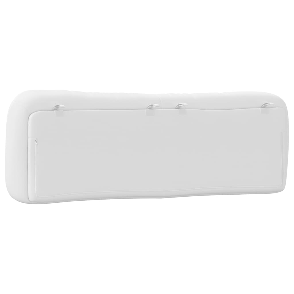 vidaXL Cabecero de cama acolchado cuero sintético blanco 160 cm