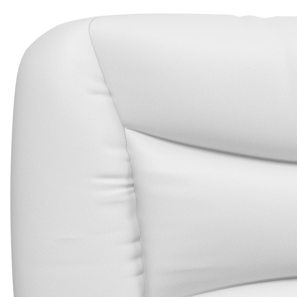 vidaXL Cabecero de cama acolchado cuero sintético blanco 160 cm