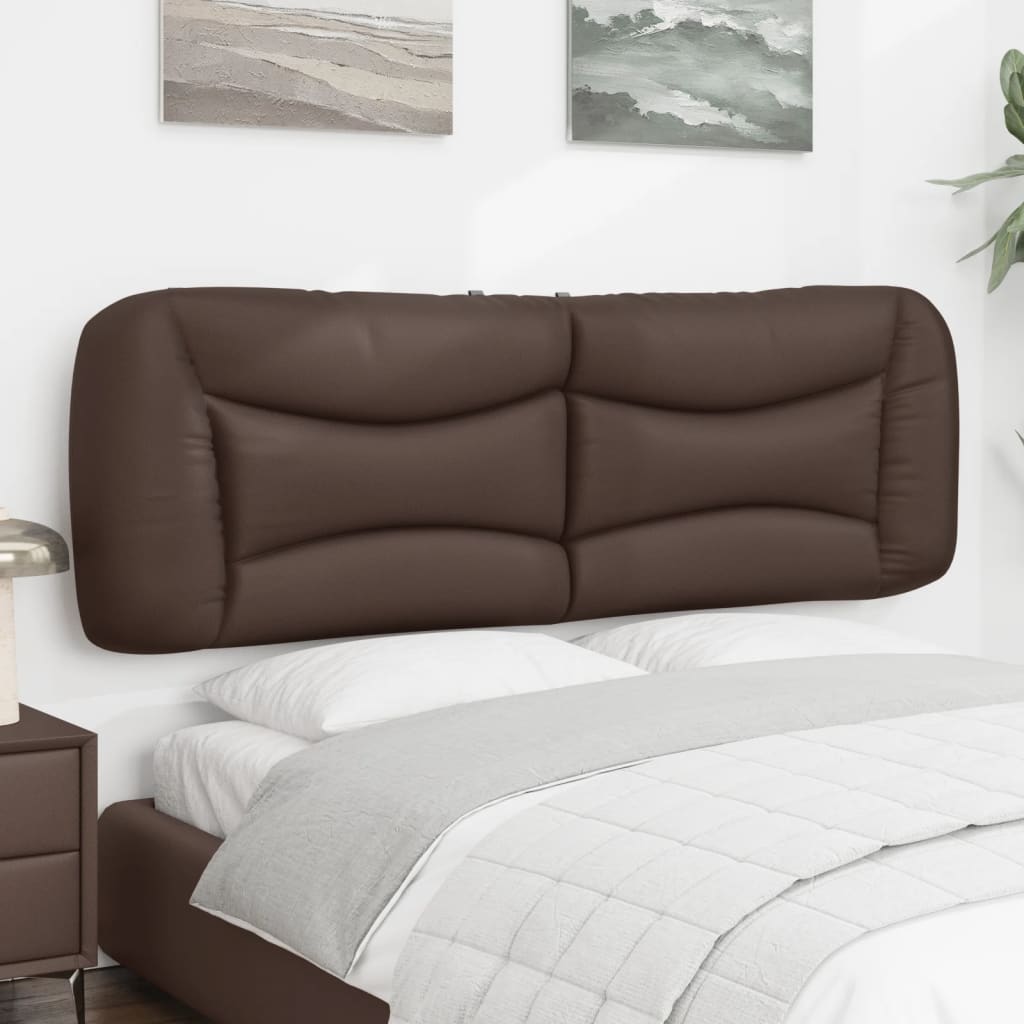 vidaXL Cabecero de cama acolchado cuero sintético marrón 160 cm