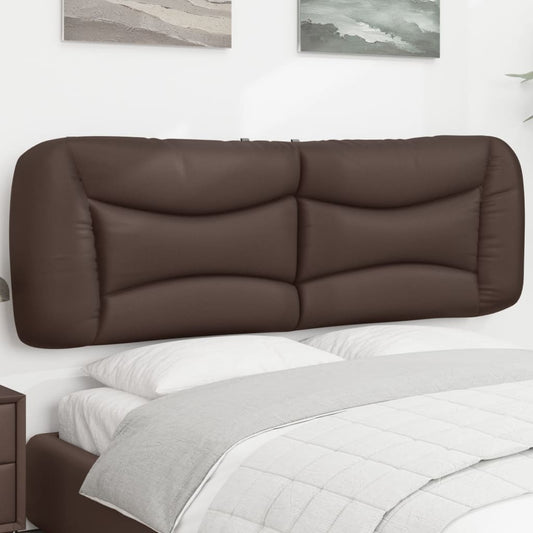 vidaXL Cabecero de cama acolchado cuero sintético marrón 160 cm