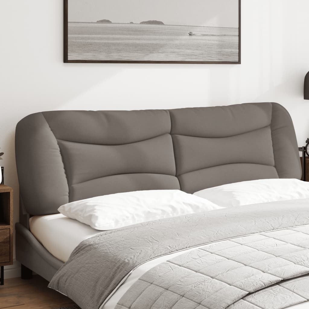 vidaXL Cabecero de cama acolchado tela gris taupé 180 cm