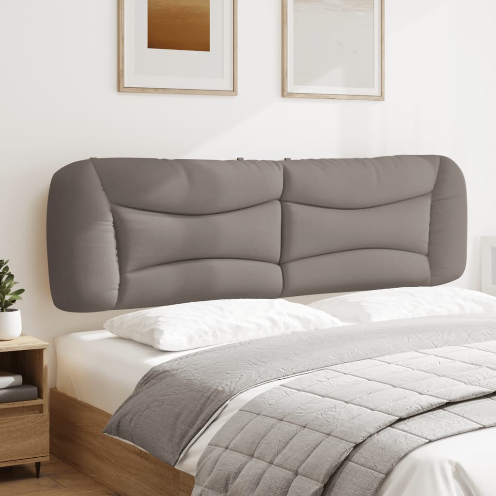 vidaXL Cabecero de cama acolchado tela gris taupé 180 cm