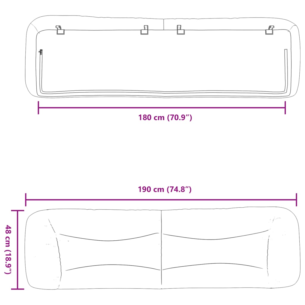 vidaXL Cabecero de cama acolchado tela gris taupé 180 cm