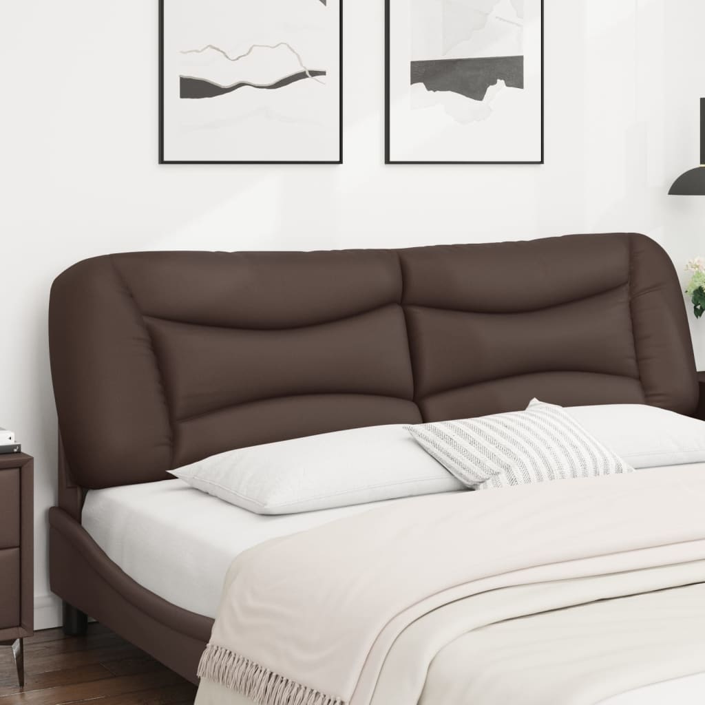 vidaXL Cabecero de cama acolchado cuero sintético marrón 180 cm