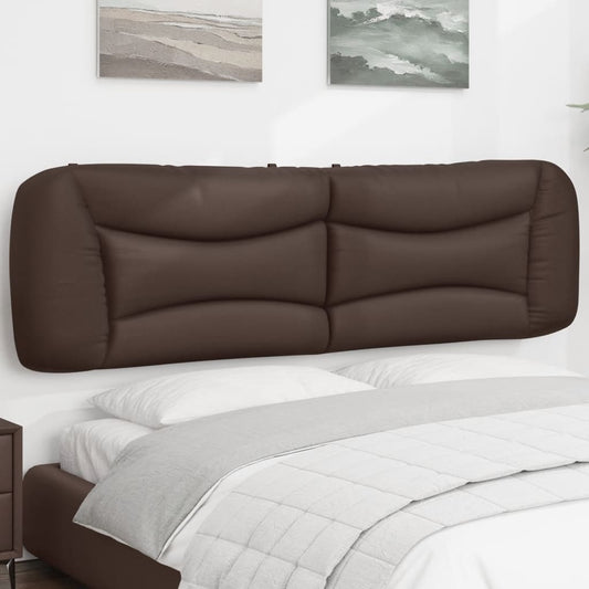 vidaXL Cabecero de cama acolchado cuero sintético marrón 180 cm