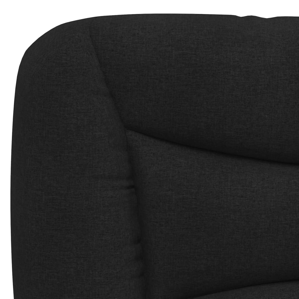 vidaXL Cabecero de cama acolchado tela negro 200 cm