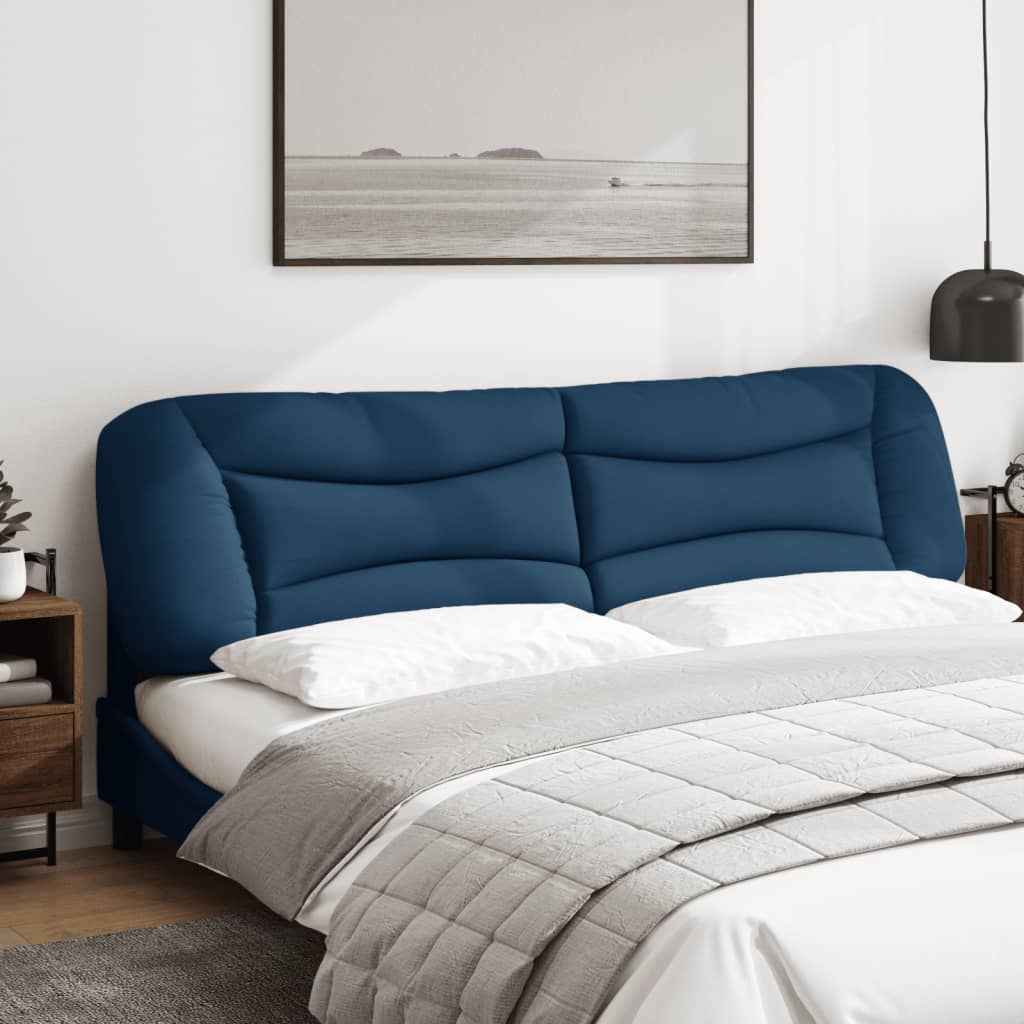 vidaXL Cabecero de cama acolchado tela azul 200 cm