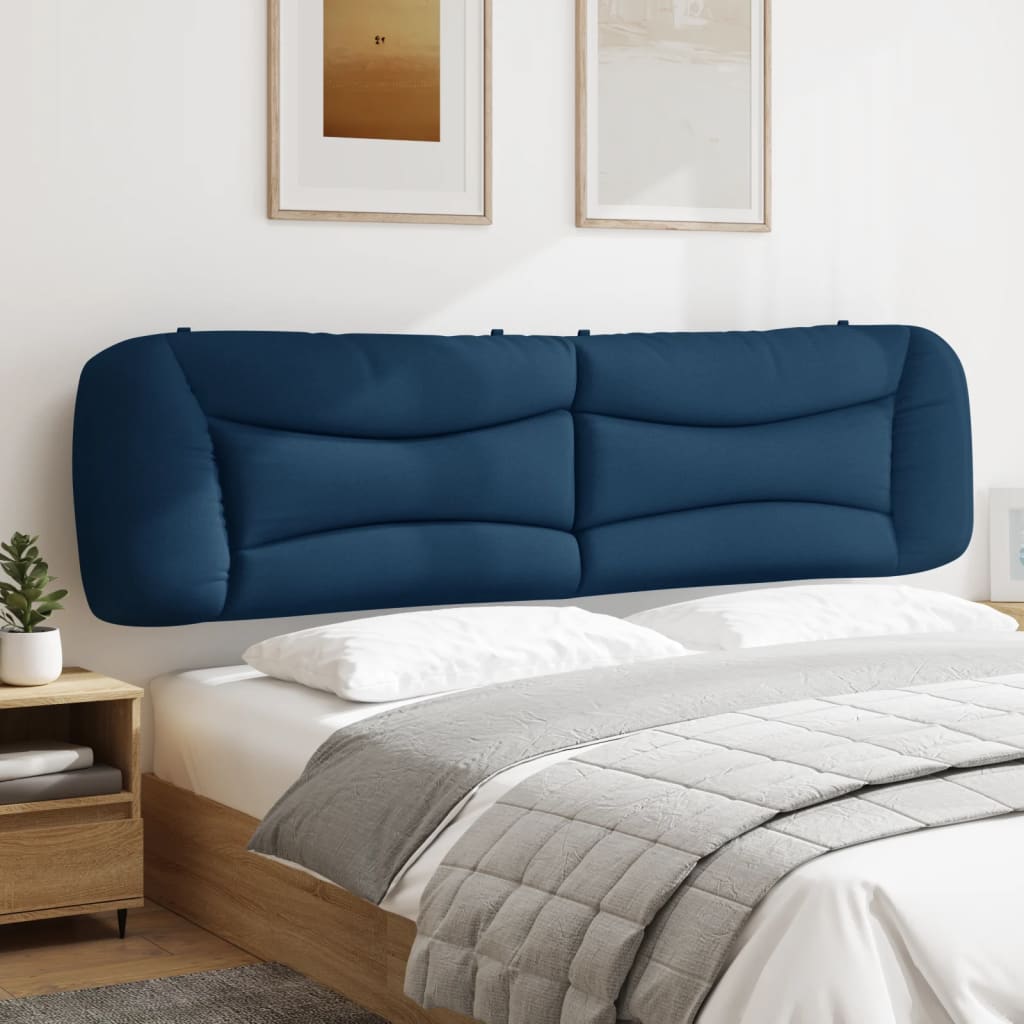 vidaXL Cabecero de cama acolchado tela azul 200 cm