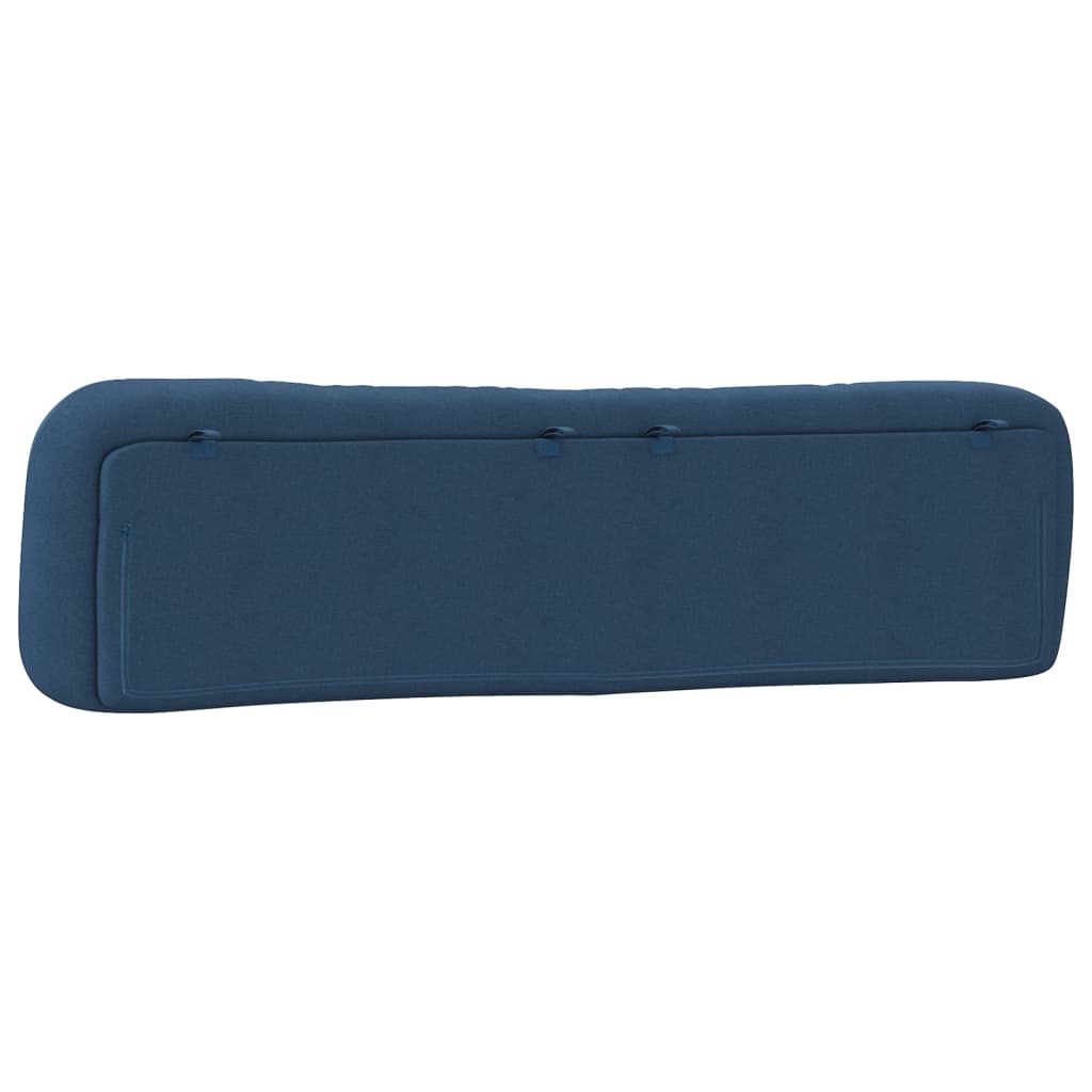 vidaXL Cabecero de cama acolchado tela azul 200 cm