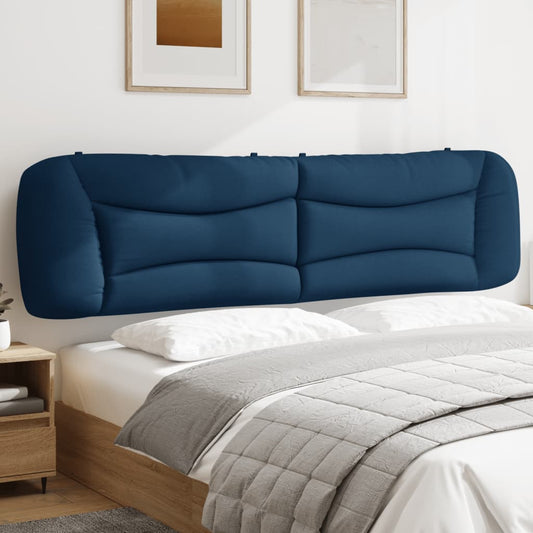 vidaXL Cabecero de cama acolchado tela azul 200 cm