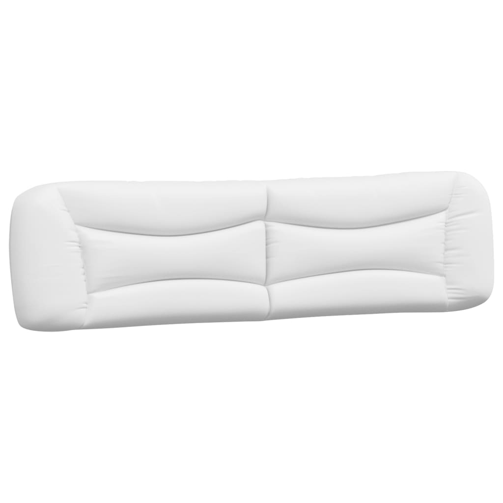 vidaXL Cabecero de cama acolchado cuero sintético blanco 200 cm