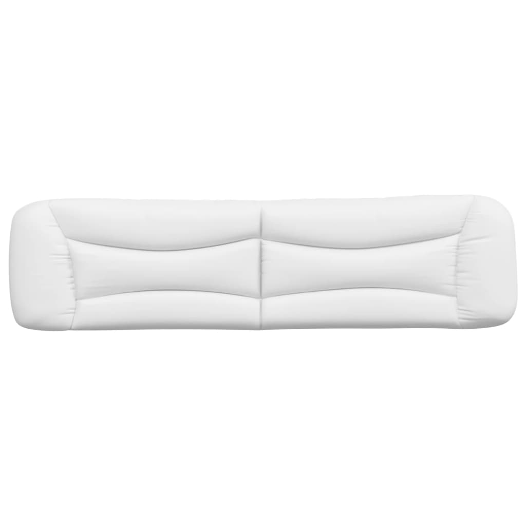 vidaXL Cabecero de cama acolchado cuero sintético blanco 200 cm