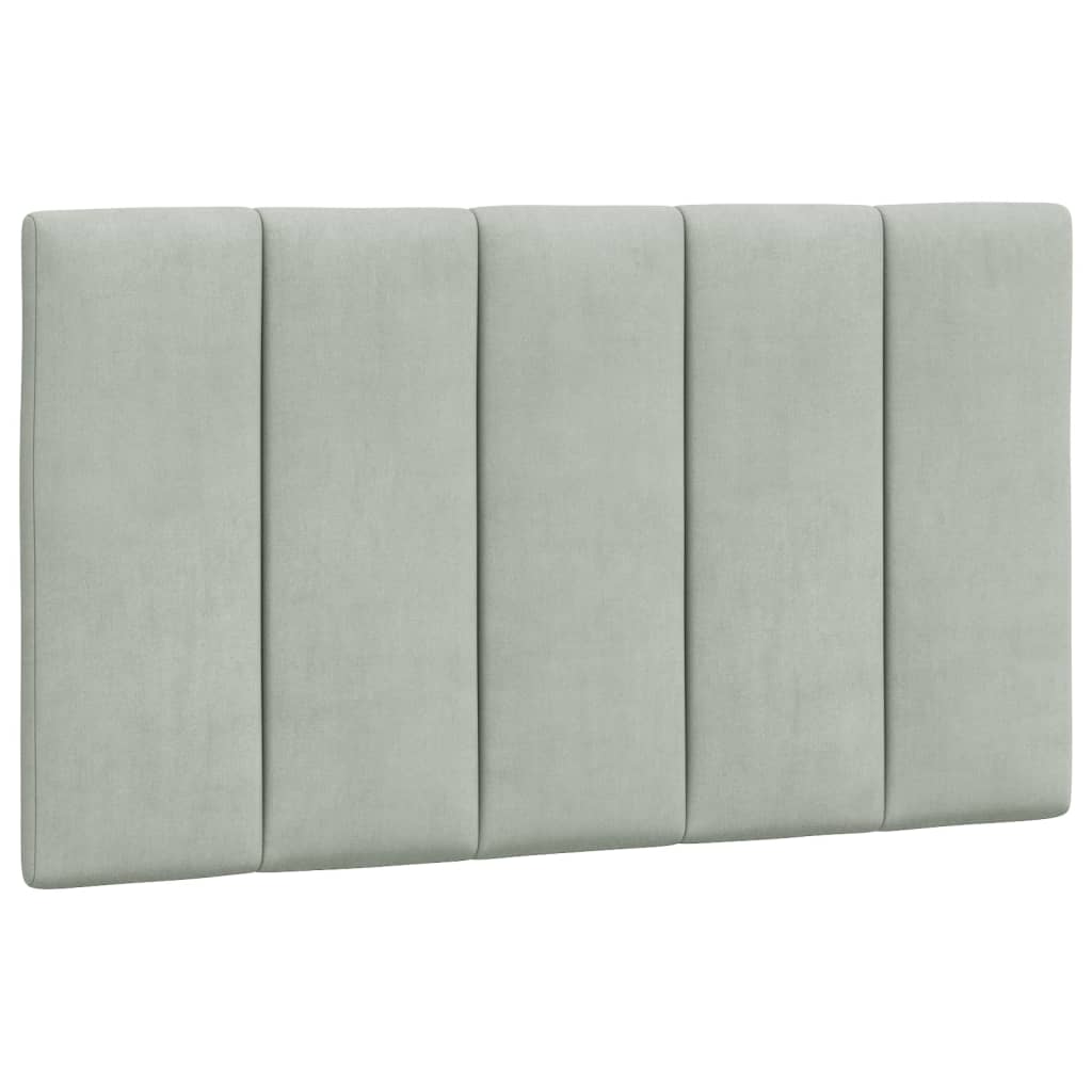 vidaXL Cabecero de cama acolchado terciopelo gris claro 80 cm