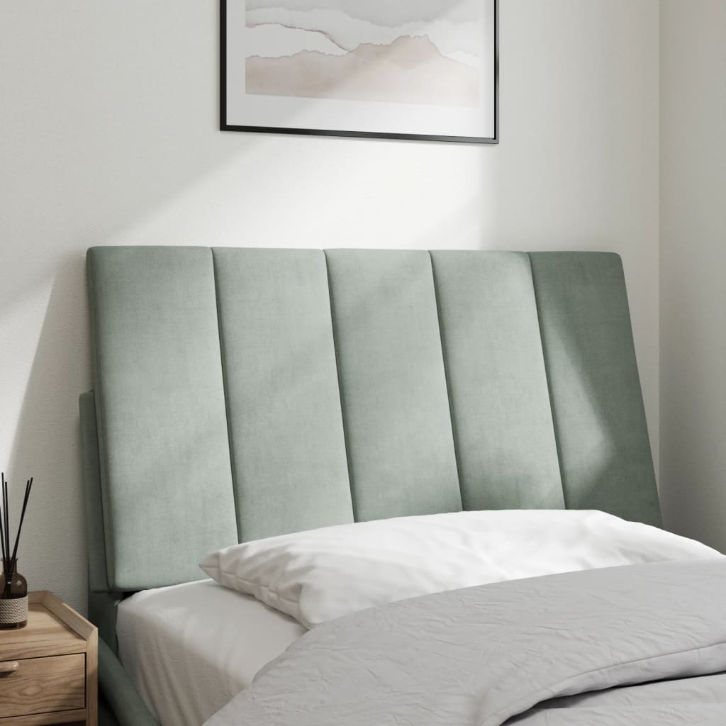 vidaXL Cabecero de cama acolchado terciopelo gris claro 80 cm