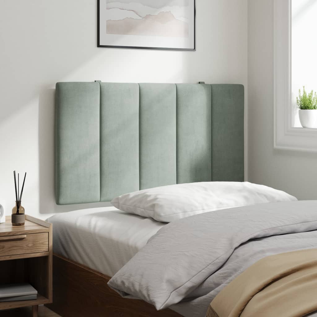 vidaXL Cabecero de cama acolchado terciopelo gris claro 80 cm