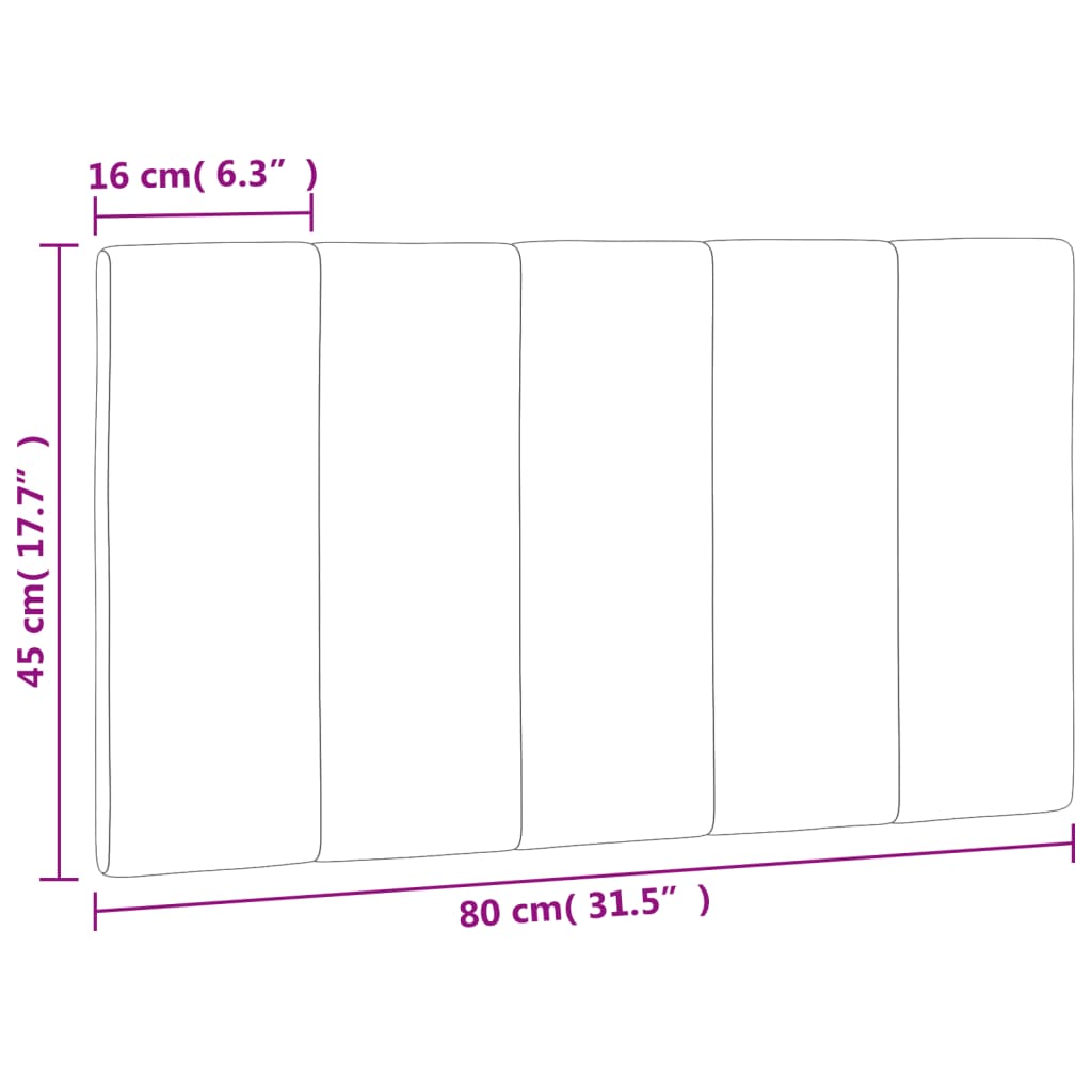 vidaXL Cabecero de cama acolchado terciopelo gris claro 80 cm