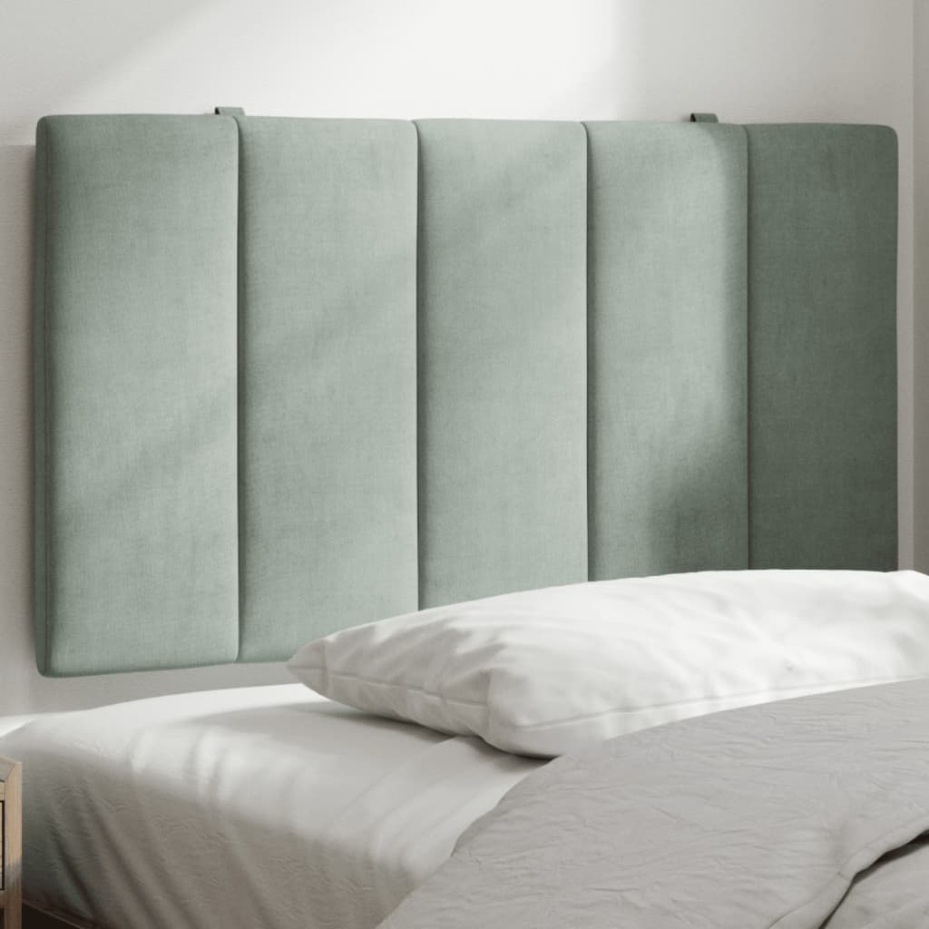 vidaXL Cabecero de cama acolchado terciopelo gris claro 80 cm