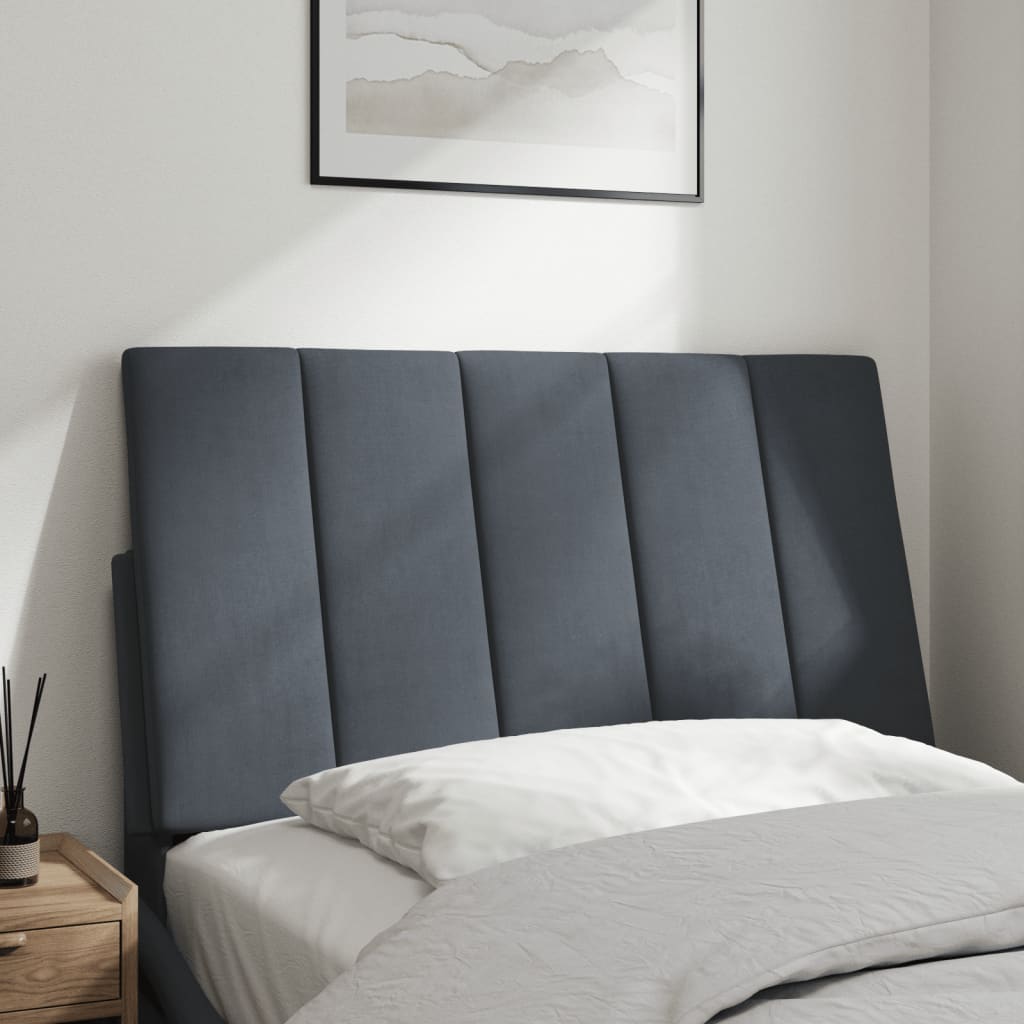 vidaXL Cabecero de cama acolchado terciopelo gris oscuro 80 cm