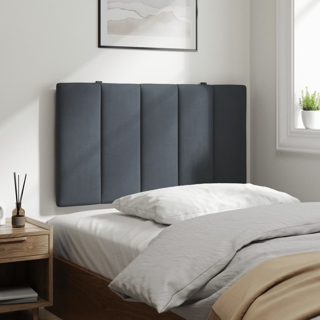 vidaXL Cabecero de cama acolchado terciopelo gris oscuro 80 cm