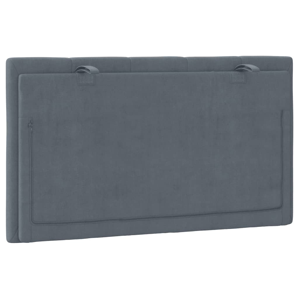 vidaXL Cabecero de cama acolchado terciopelo gris oscuro 80 cm