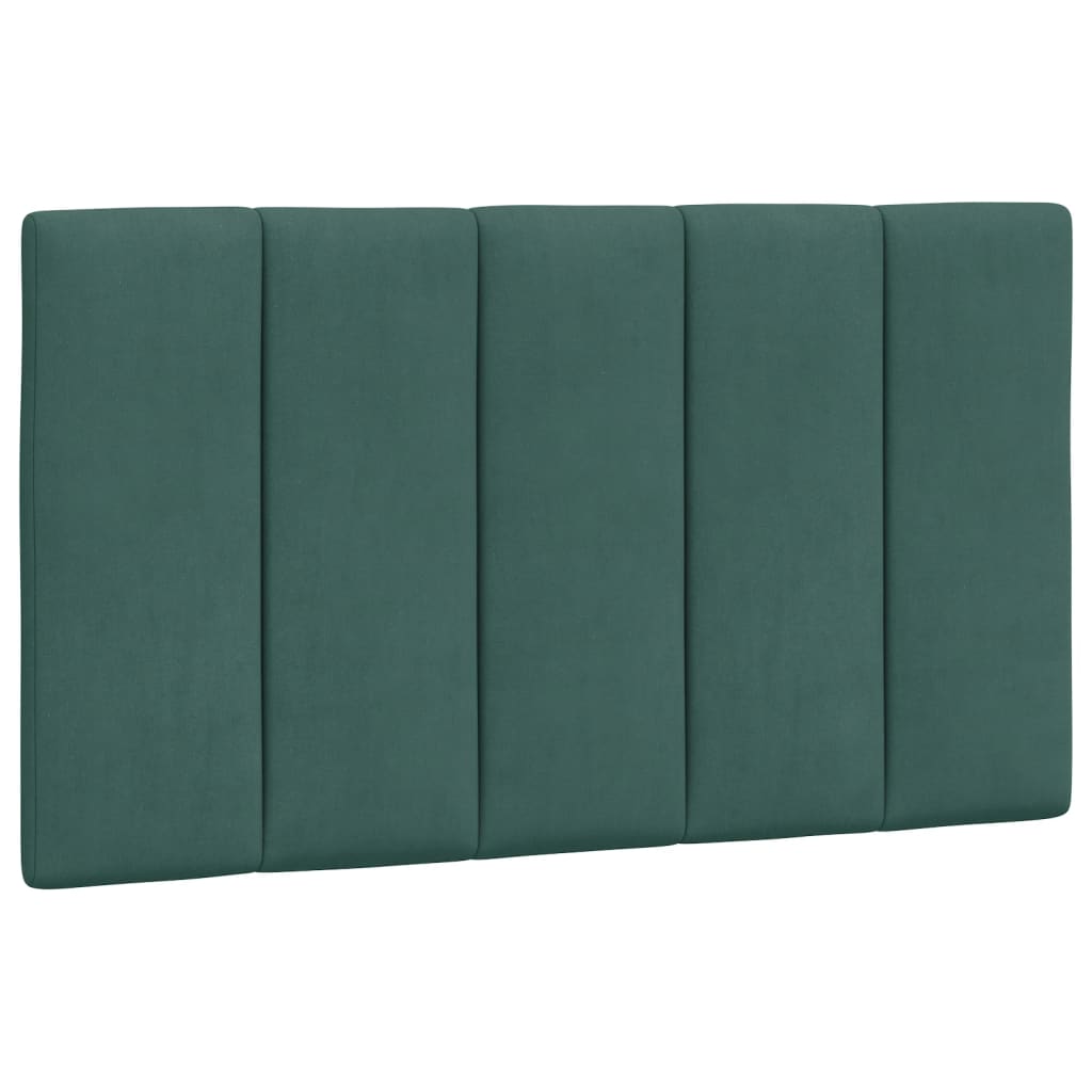 vidaXL Cabecero de cama acolchado terciopelo verde oscuro 80 cm