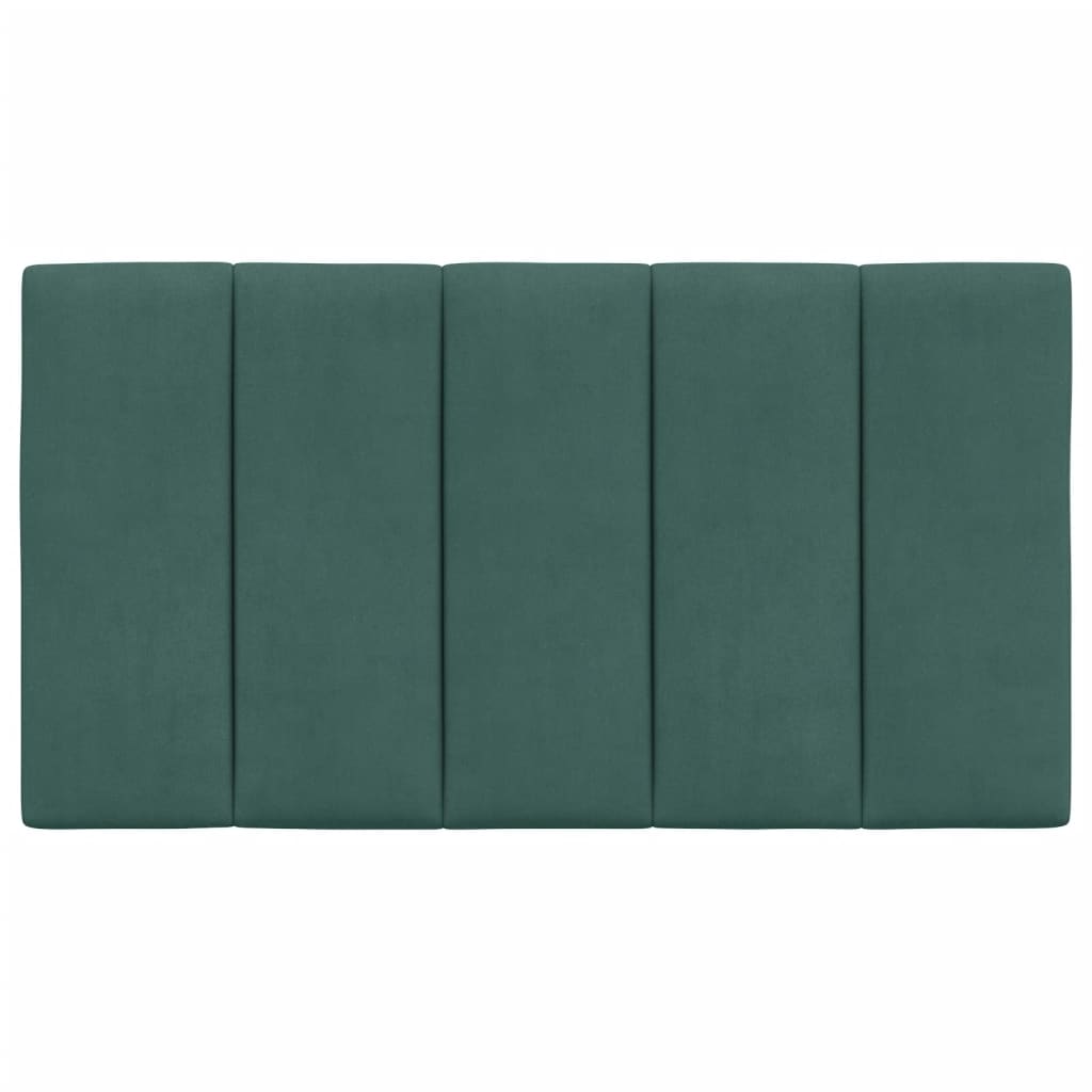 vidaXL Cabecero de cama acolchado terciopelo verde oscuro 80 cm