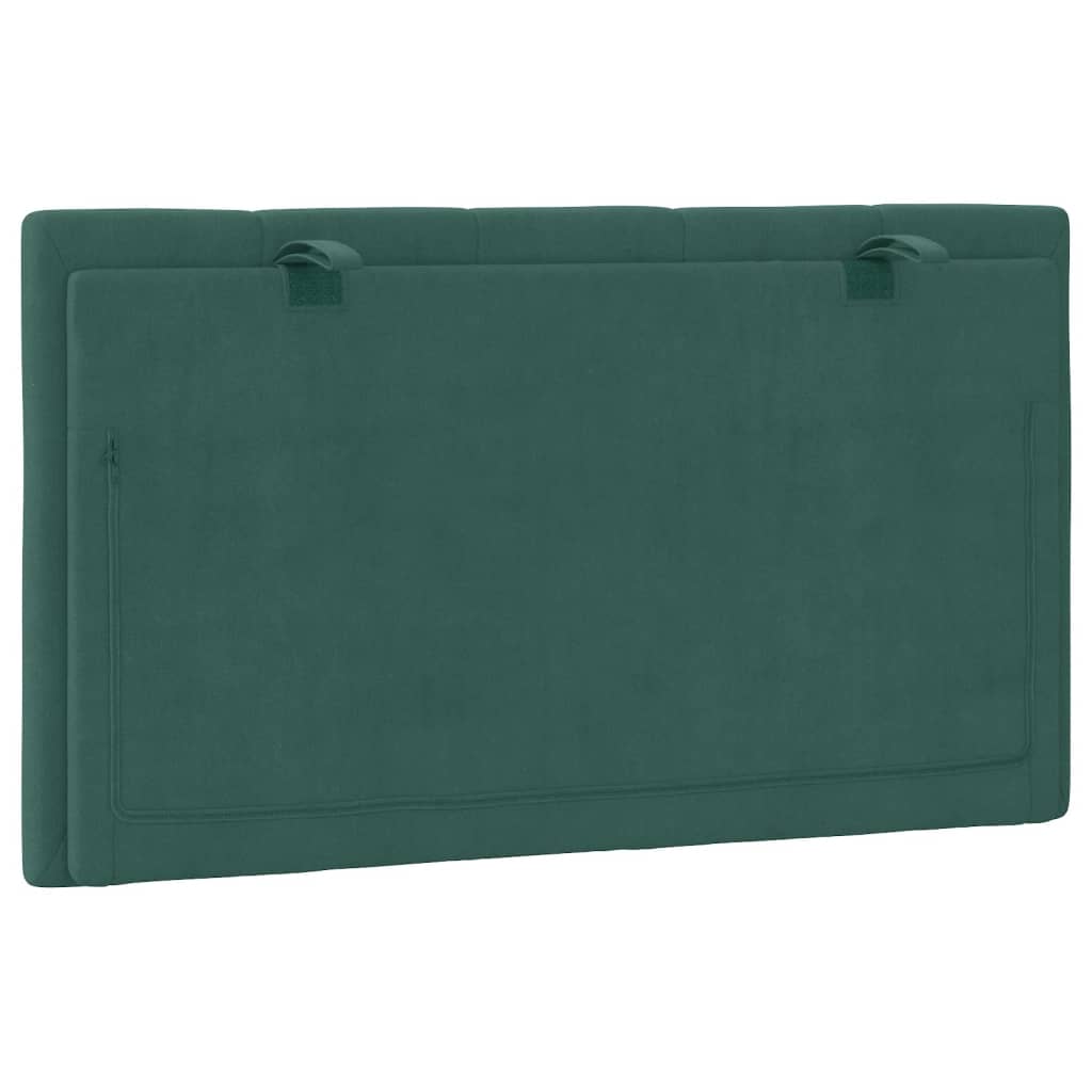 vidaXL Cabecero de cama acolchado terciopelo verde oscuro 80 cm