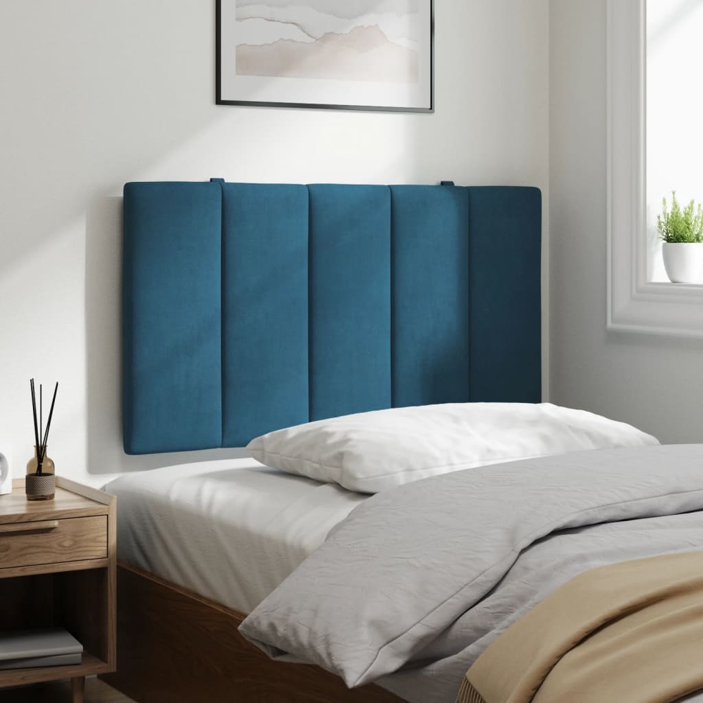 vidaXL Cabecero de cama acolchado terciopelo azul 80 cm