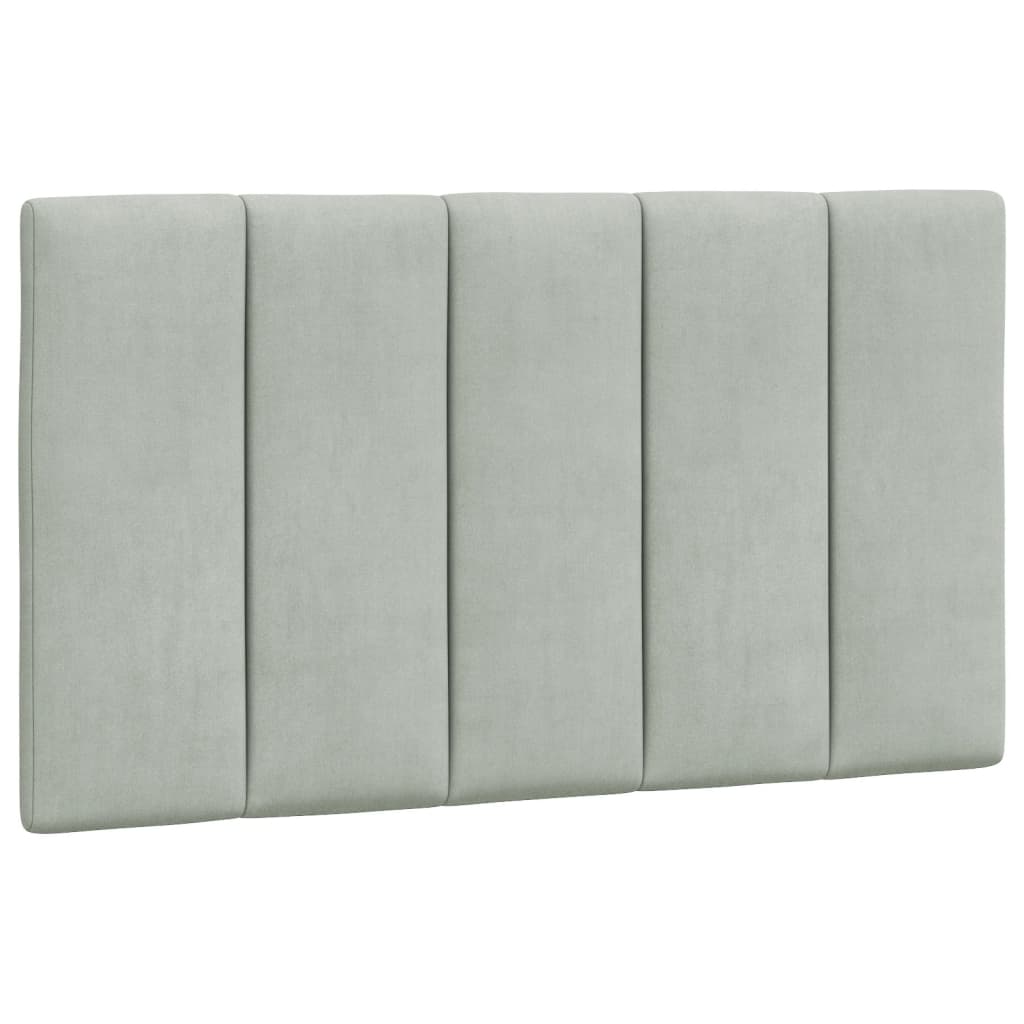 vidaXL Cabecero de cama acolchado terciopelo gris claro 90 cm