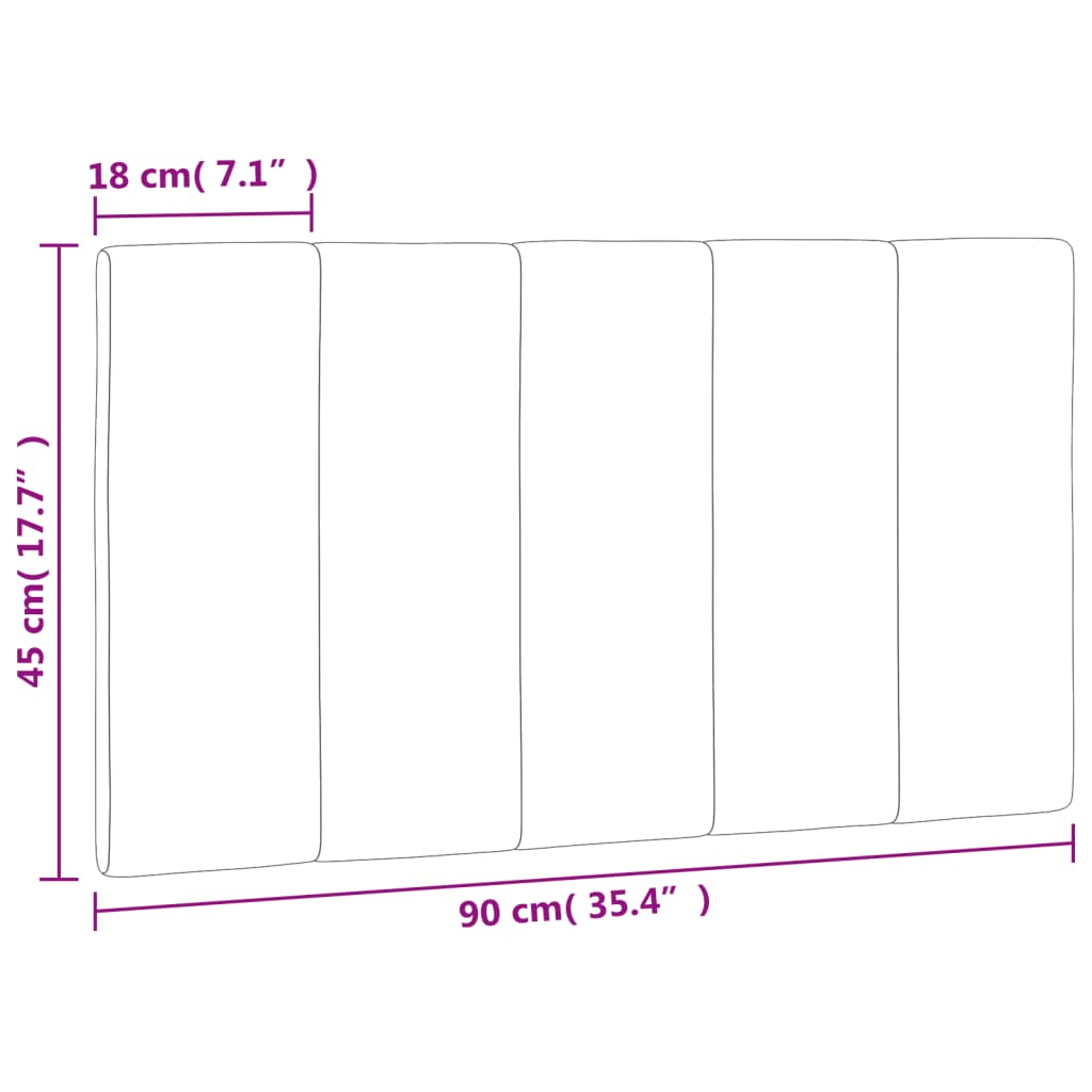 vidaXL Cabecero de cama acolchado terciopelo gris claro 90 cm