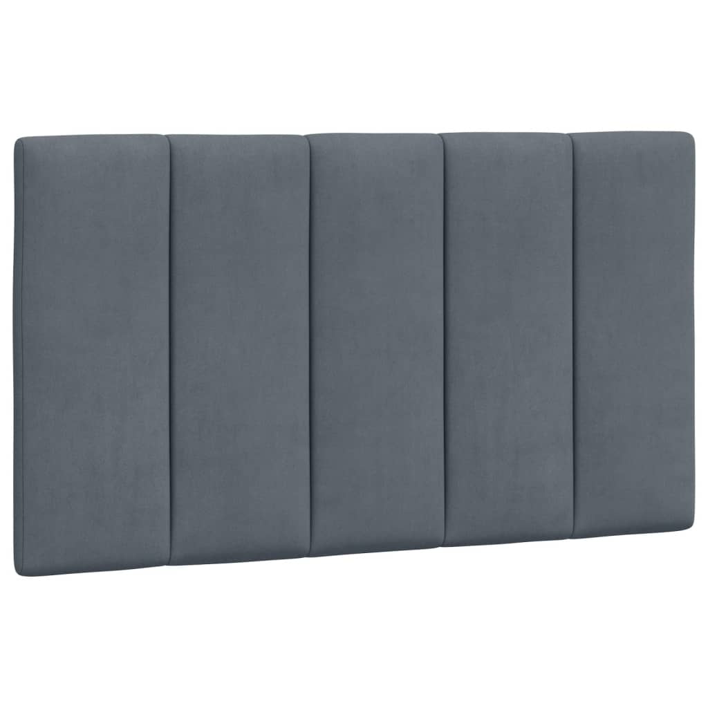 vidaXL Cabecero de cama acolchado terciopelo gris oscuro 90 cm