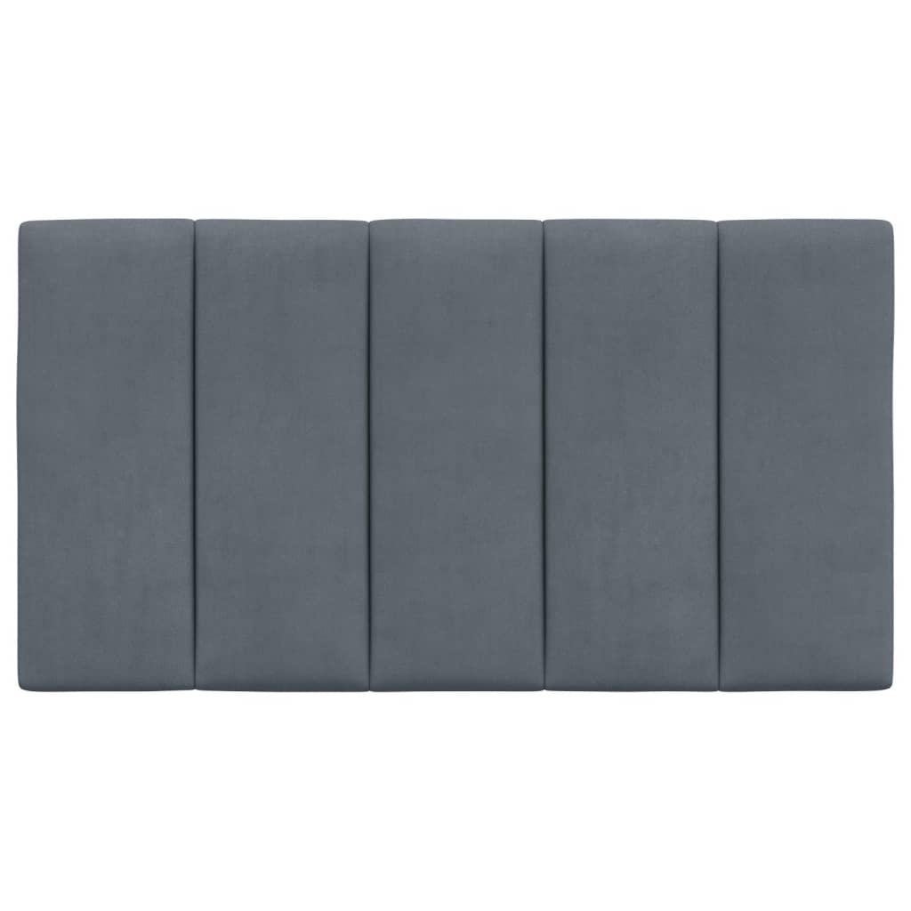 vidaXL Cabecero de cama acolchado terciopelo gris oscuro 90 cm