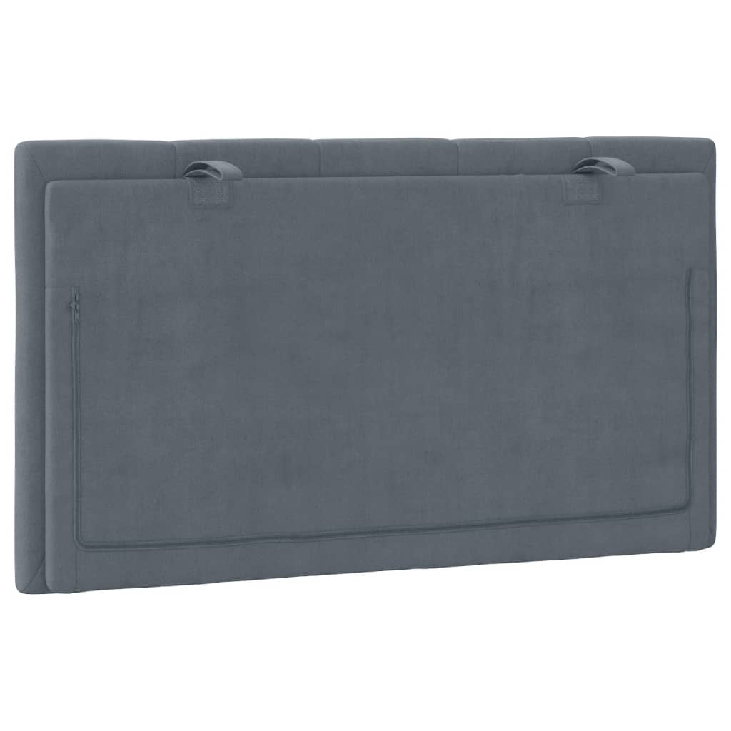 vidaXL Cabecero de cama acolchado terciopelo gris oscuro 90 cm