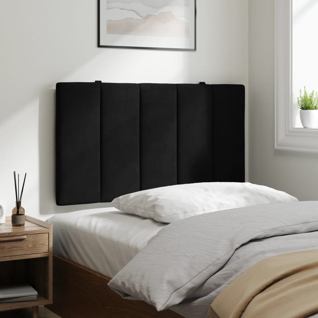 vidaXL Cabecero de cama acolchado terciopelo negro 90 cm