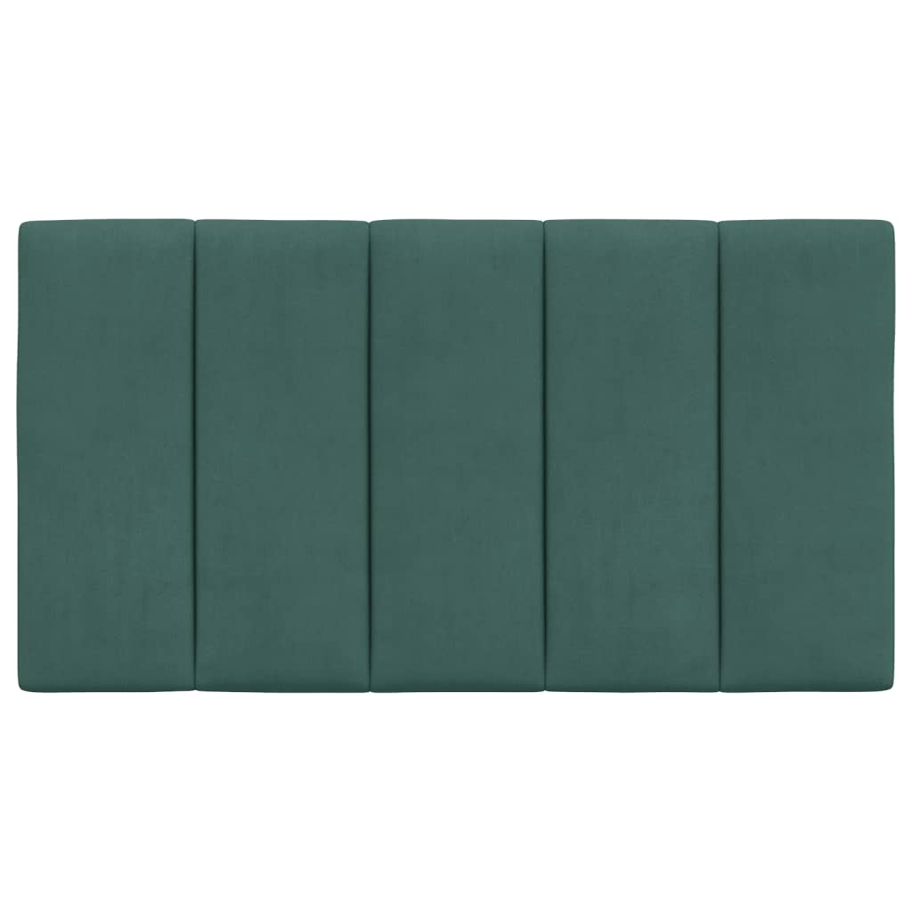 vidaXL Cabecero de cama acolchado terciopelo verde oscuro 90 cm