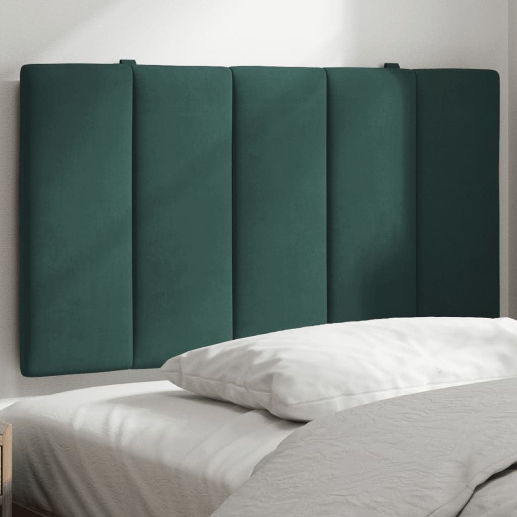 vidaXL Cabecero de cama acolchado terciopelo verde oscuro 90 cm