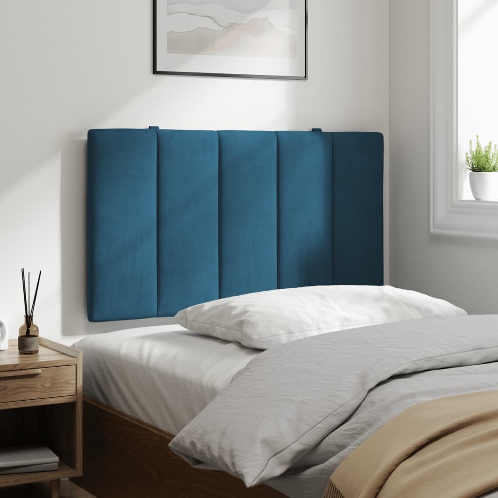 vidaXL Cabecero de cama acolchado terciopelo azul 90 cm