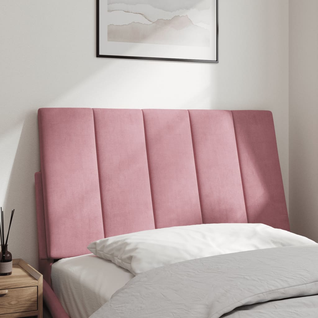 vidaXL Cabecero de cama acolchado terciopelo rosa 90 cm