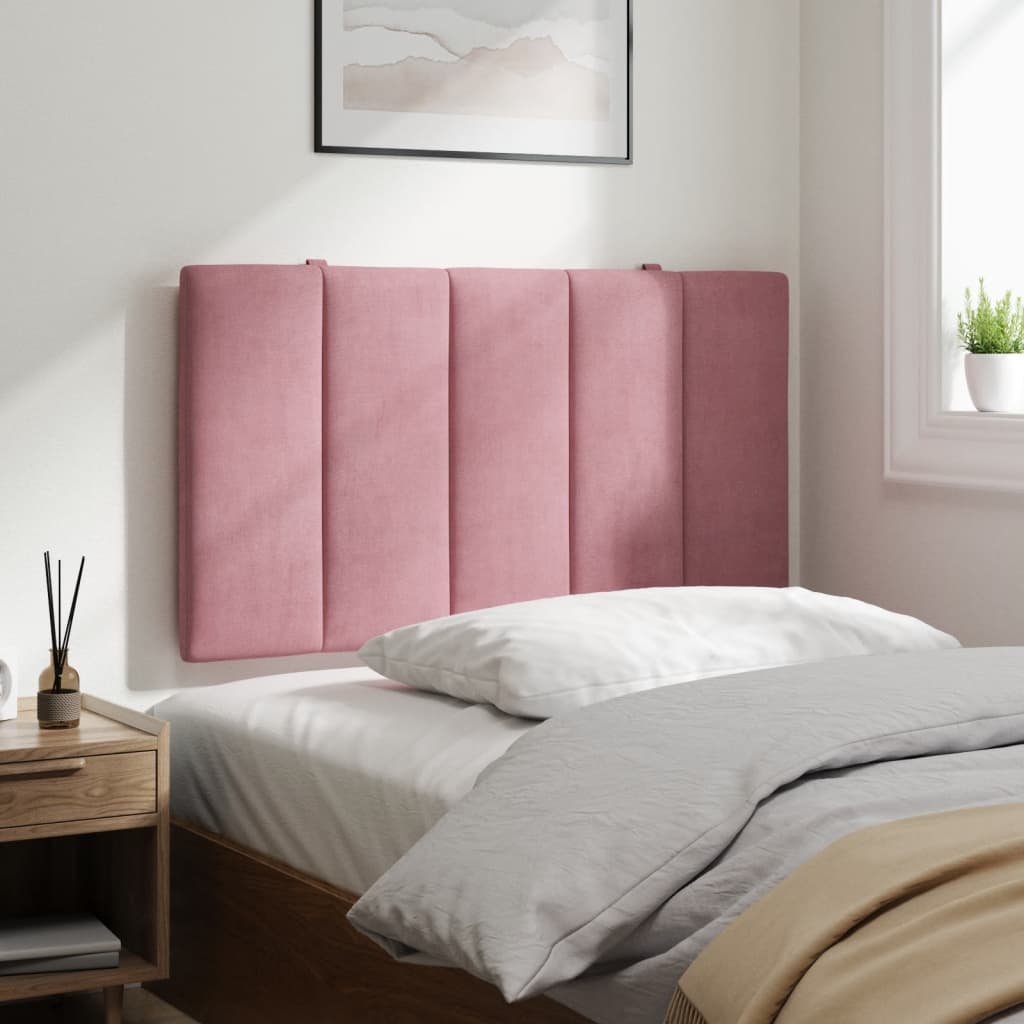 vidaXL Cabecero de cama acolchado terciopelo rosa 90 cm