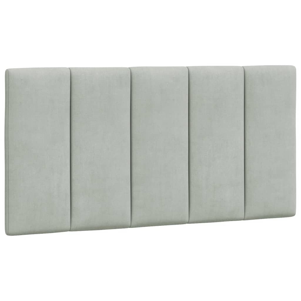 vidaXL Cabecero de cama acolchado terciopelo gris claro 100 cm