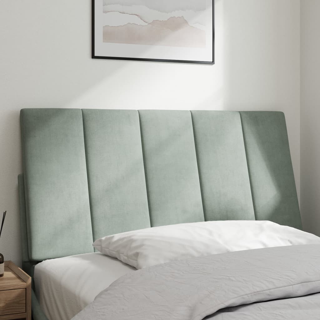 vidaXL Cabecero de cama acolchado terciopelo gris claro 100 cm